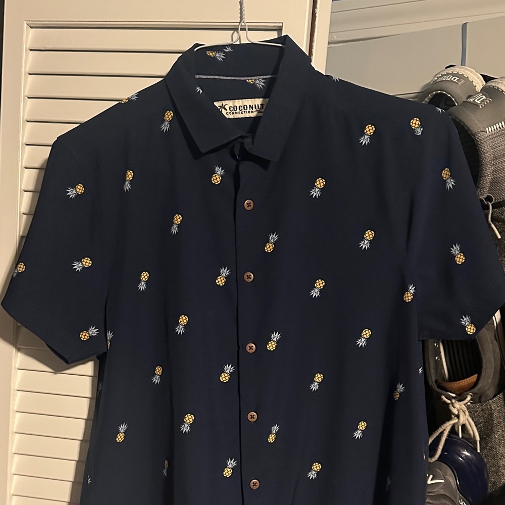 Coconuts by Matisse Dark Blue Pineapple Men's Shirt